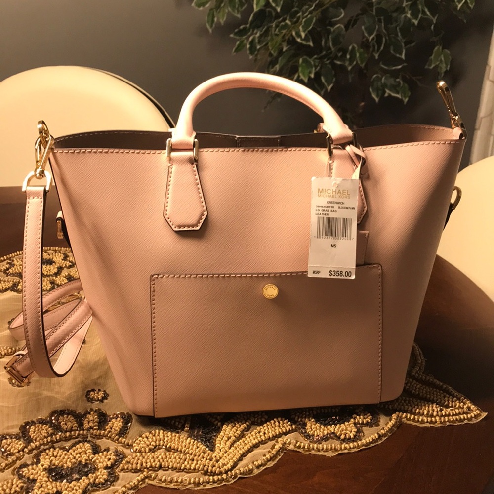 Micheal Kors Greenwich Leather Large Grab Bag